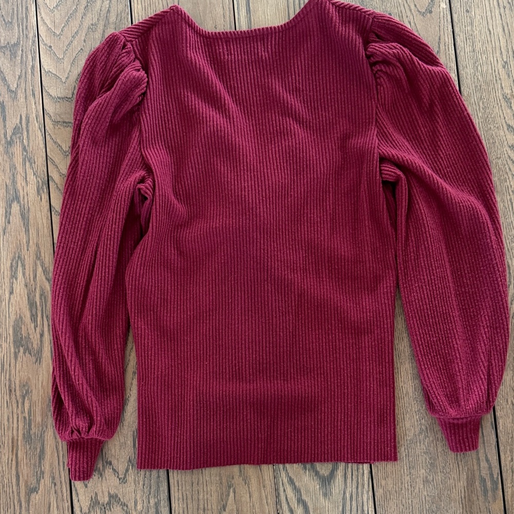 Nation LTD Deep Red Ribbed Blouse - Picture 2 of 2